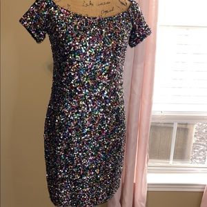 Gianni Bini Multicolored Sequin Dress Size 8